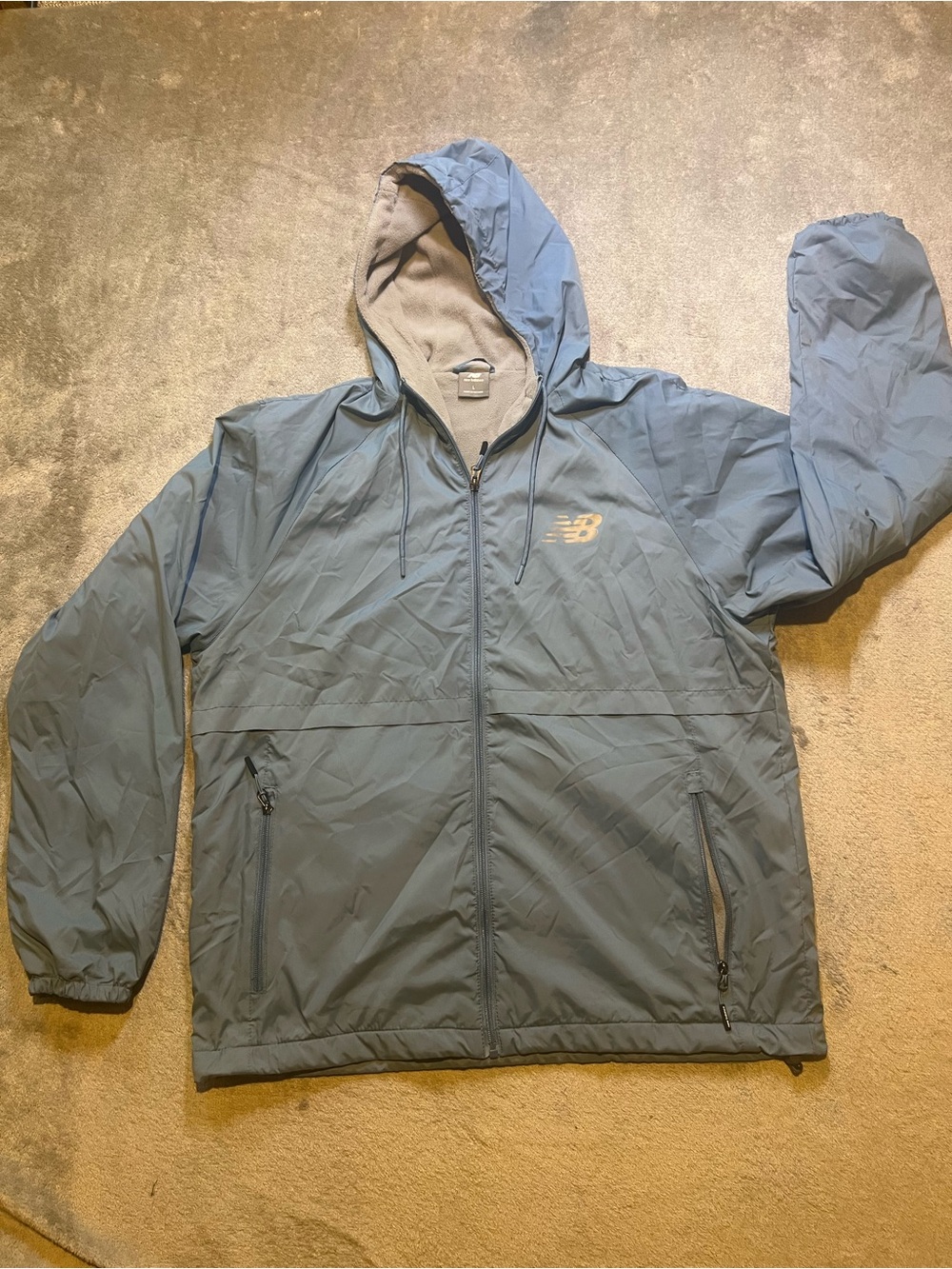 New Balance Men's Gray Hooded Windbreaker